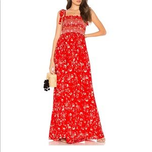 Free People Color my world jumpsuit in red